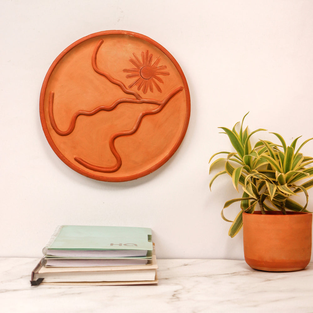 Suntrail – Handmade Terracotta Wall Plate (Boho Wall Decor | 10 Inch)
