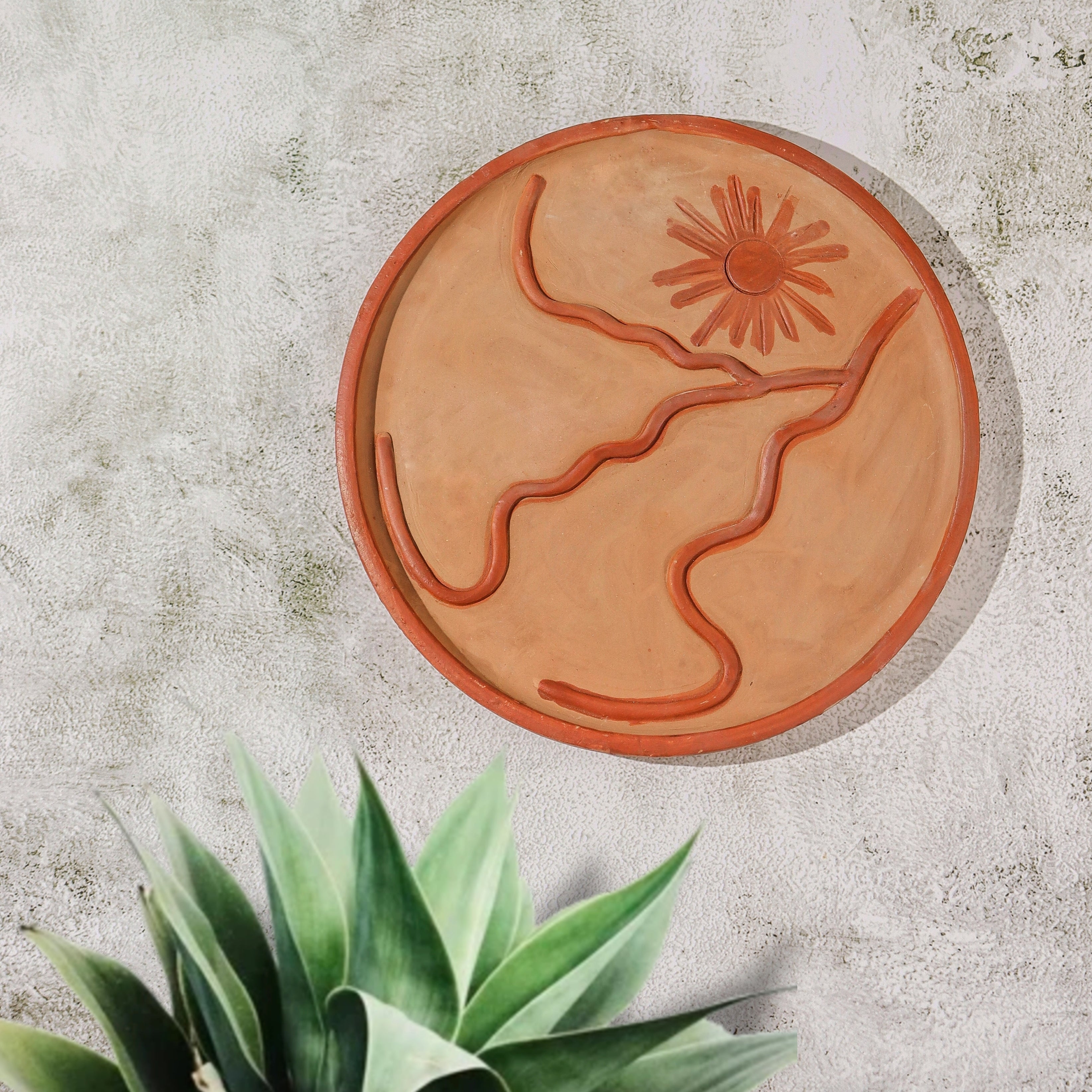 Suntrail – Handmade Terracotta Wall Plate (Boho Wall Decor | 10 Inch)