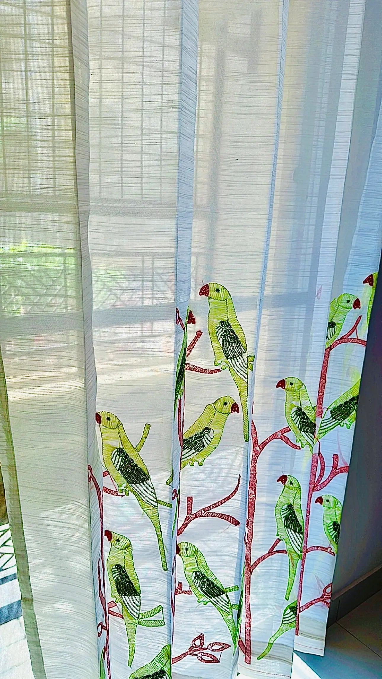 Luxury Handmade Chikankari Sheer Cotton Curtains - Premium Embroidered Lucknow Artisans SUKHARA HOME and LIFESTYLE