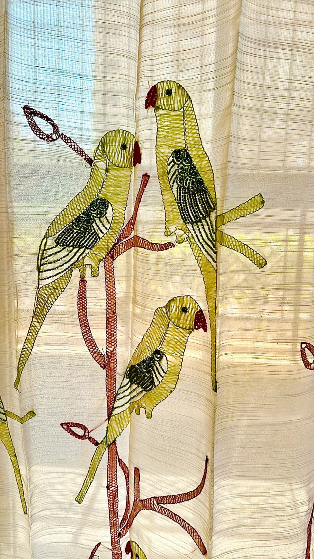 Luxury Handmade Chikankari Sheer Cotton Curtains - Premium Embroidered Lucknow Artisans SUKHARA HOME and LIFESTYLE
