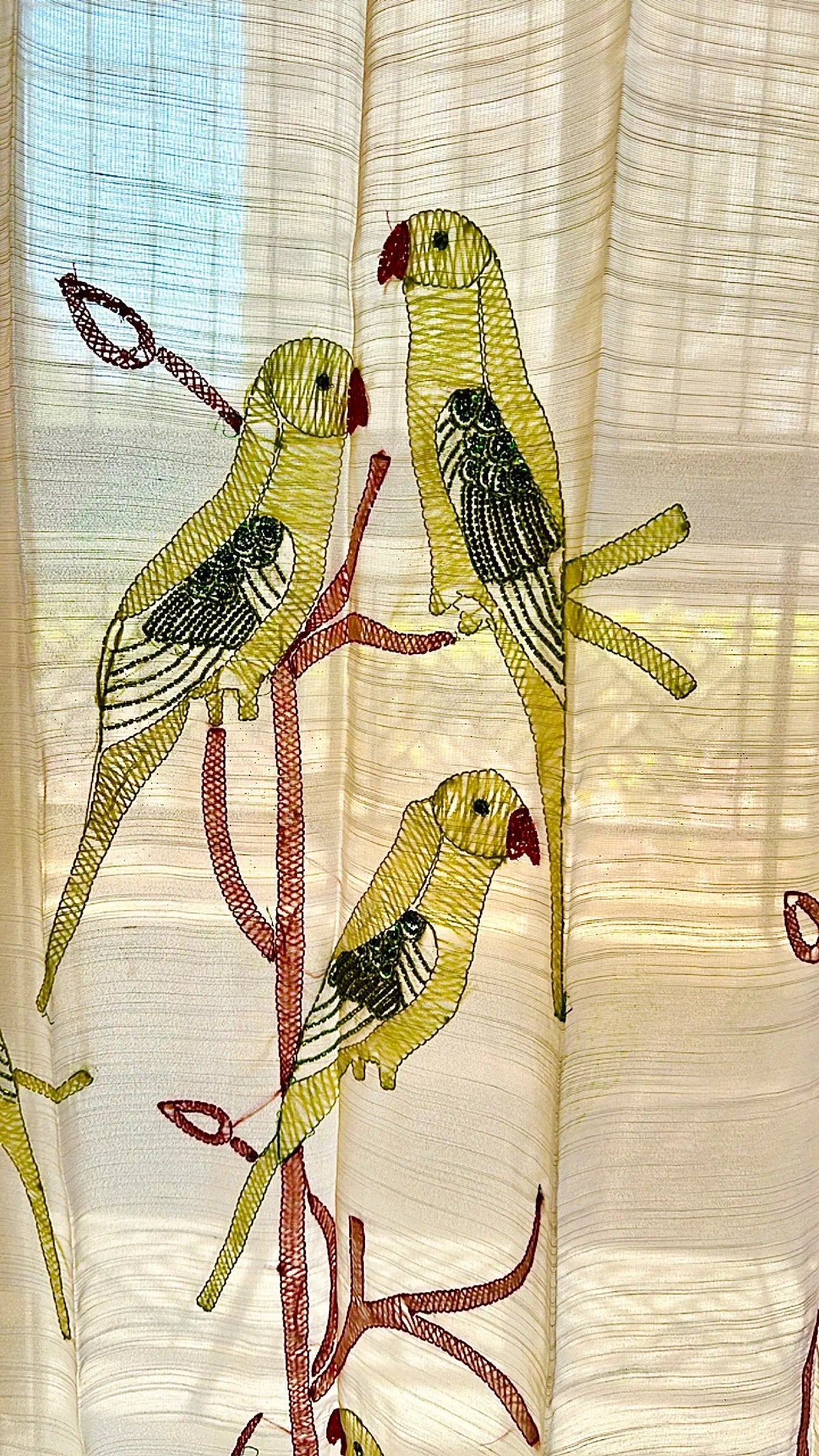 Luxury Handmade Chikankari Sheer Cotton Curtains - Premium Embroidered Lucknow Artisans SUKHARA HOME and LIFESTYLE