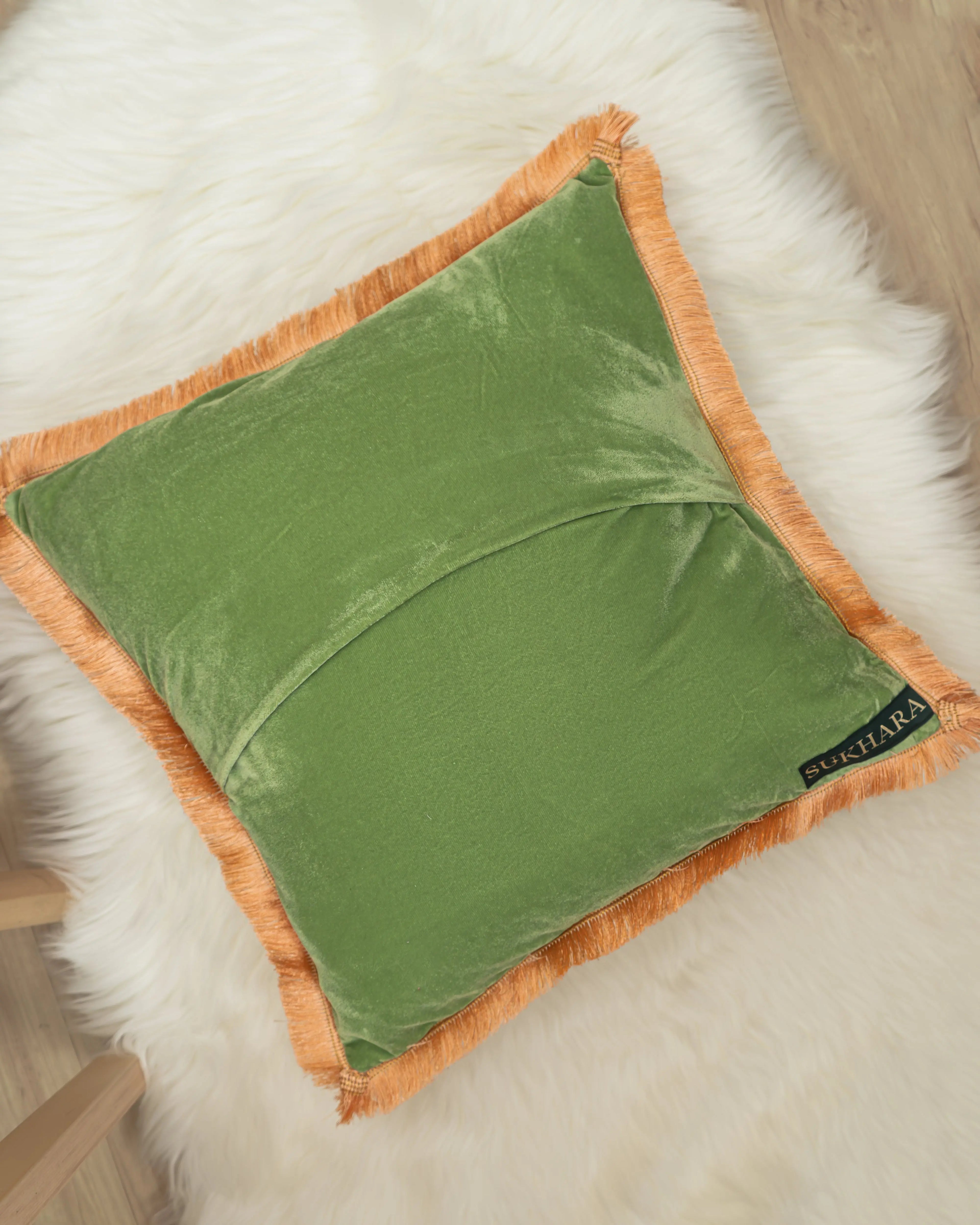 Luxury Hand-Embroidered Aam Ke Bagh Zardozi Cushion Covers Sukhara