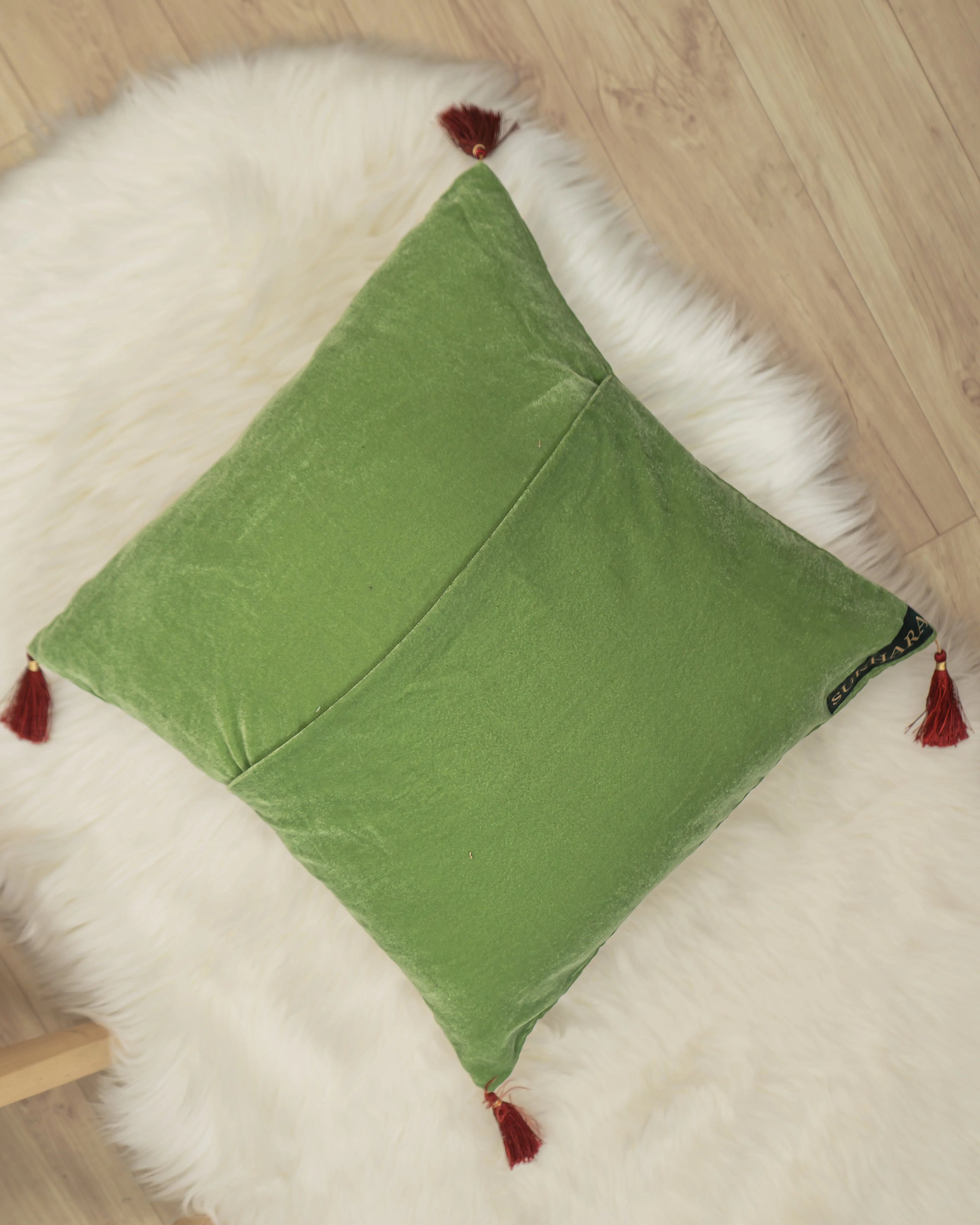 Luxury Hand-Embroidered Aam Ke Bagh Zardozi Cushion Covers Sukhara