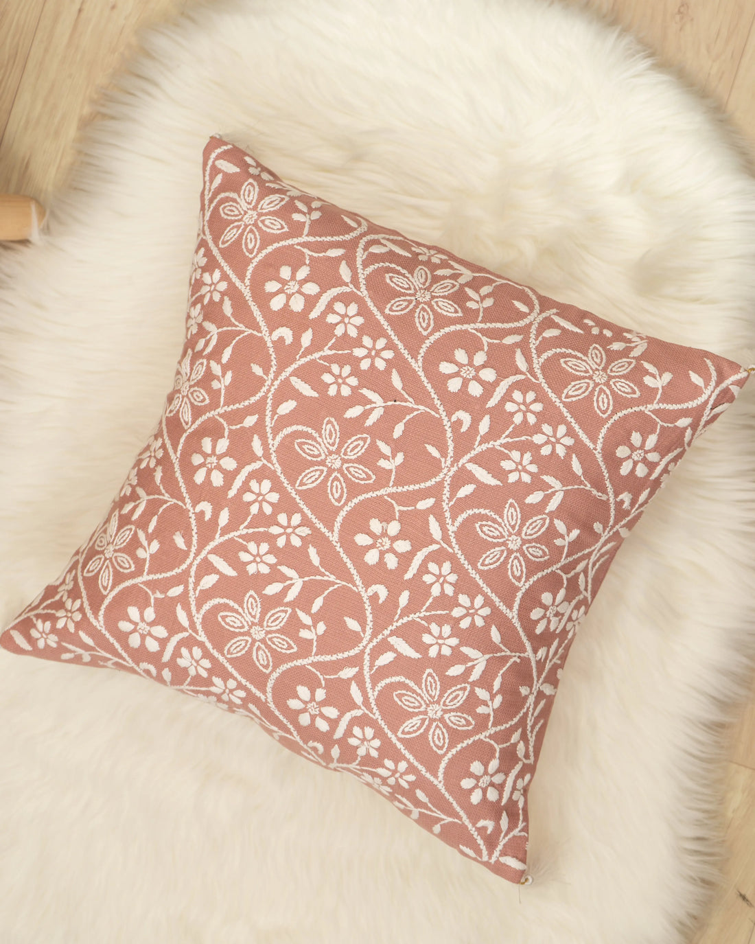 Phool Aur Patte Chikankari Cushion Covers: Handmade Luxury Home Decor Sukhara
