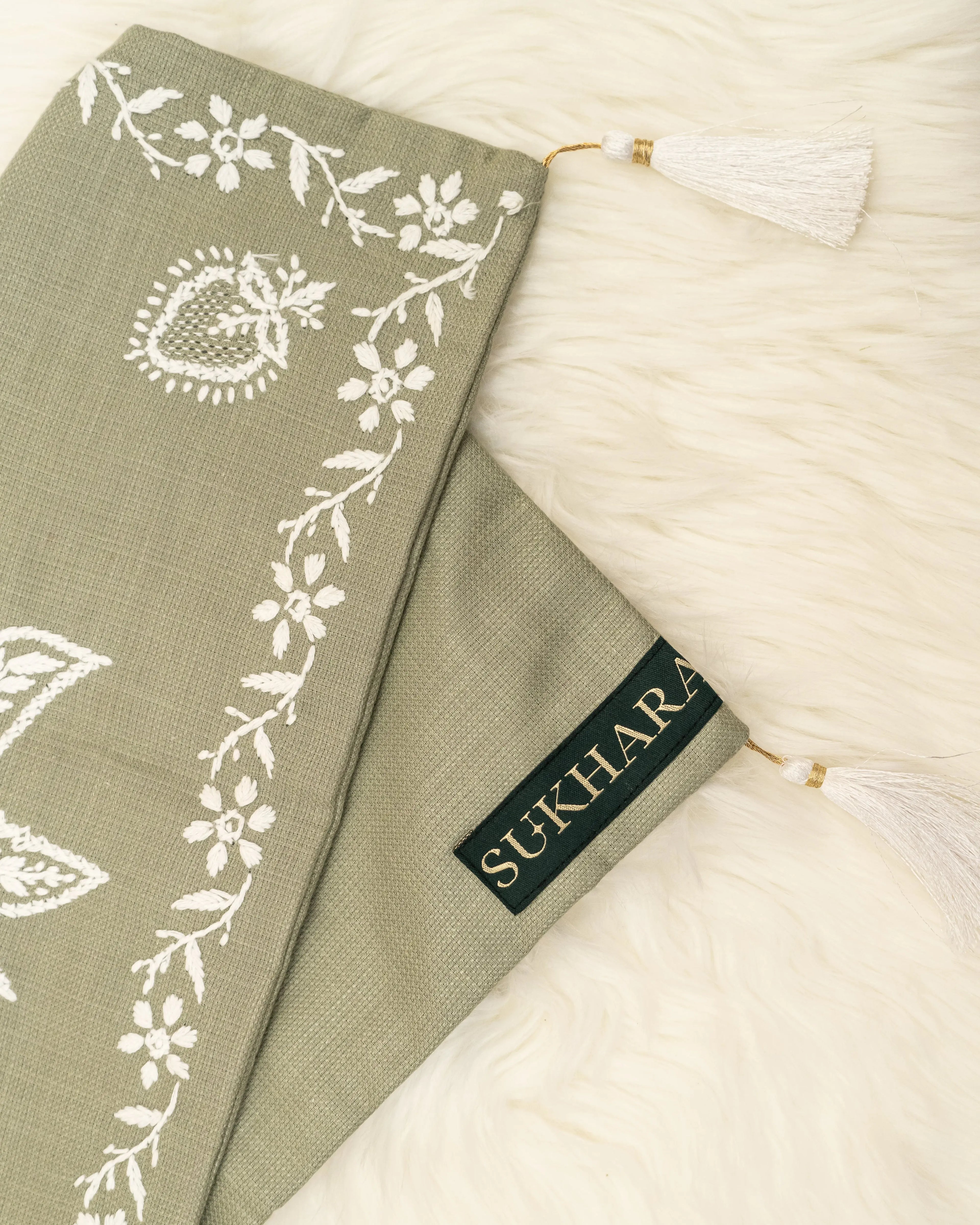 ManMohak Chikan Cushion Cover | Hand-Embroidered Luxury for Elegant Sukhara