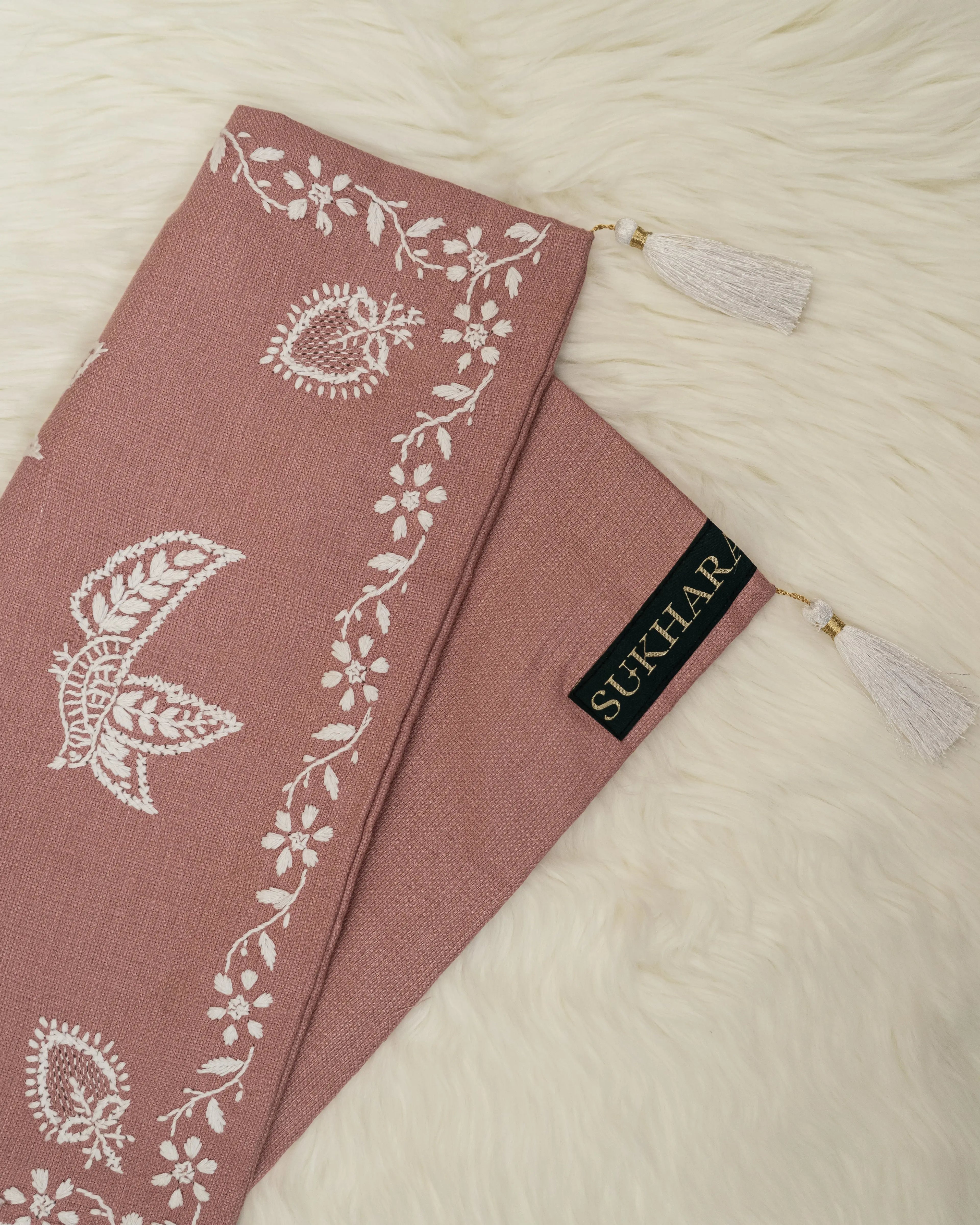 ManMohak Chikan Cushion Cover | Hand-Embroidered Luxury for Elegant Sukhara