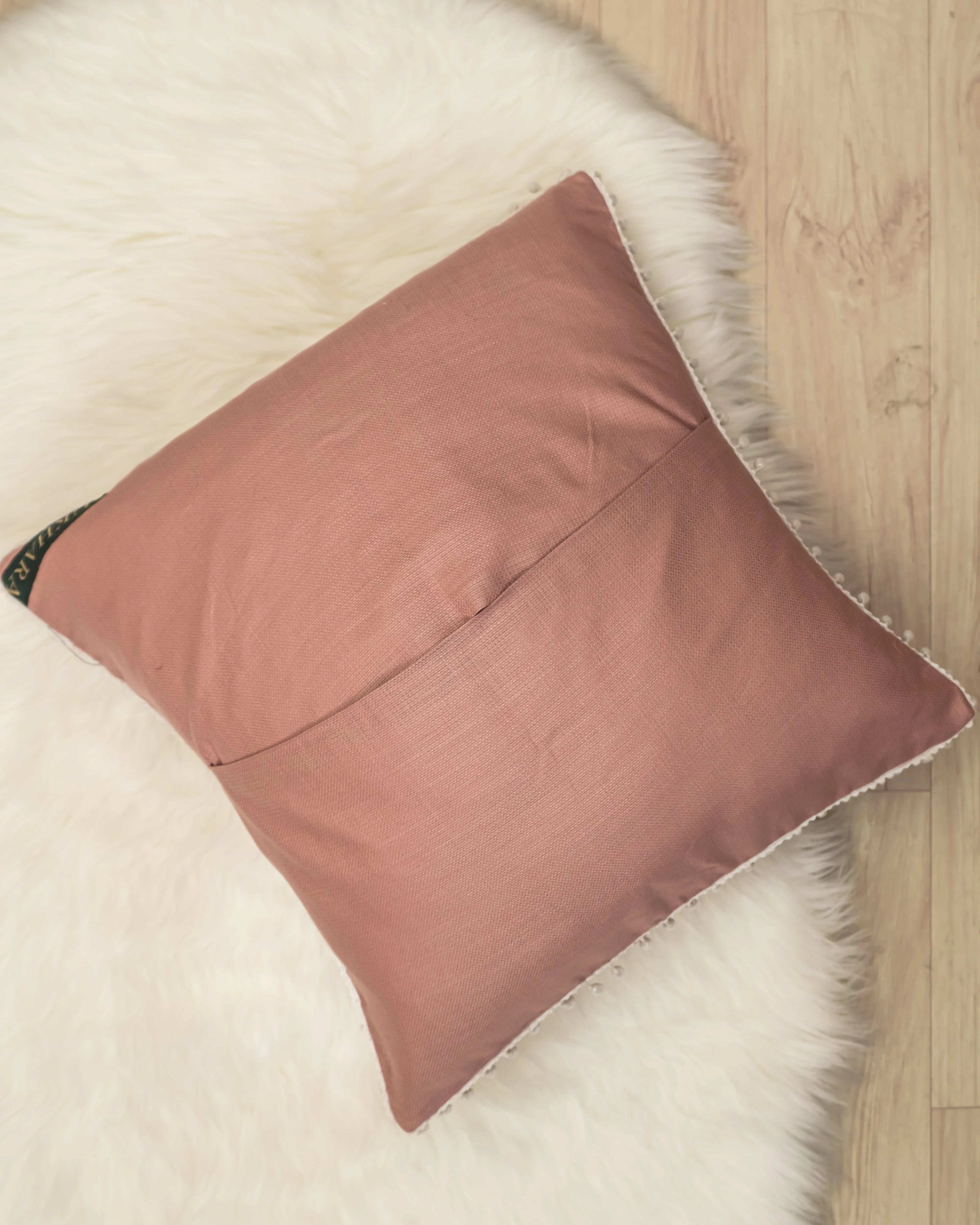 Aam Ke Bagh Chikan Cushion Cover - Handmade Embroidered Sukhara