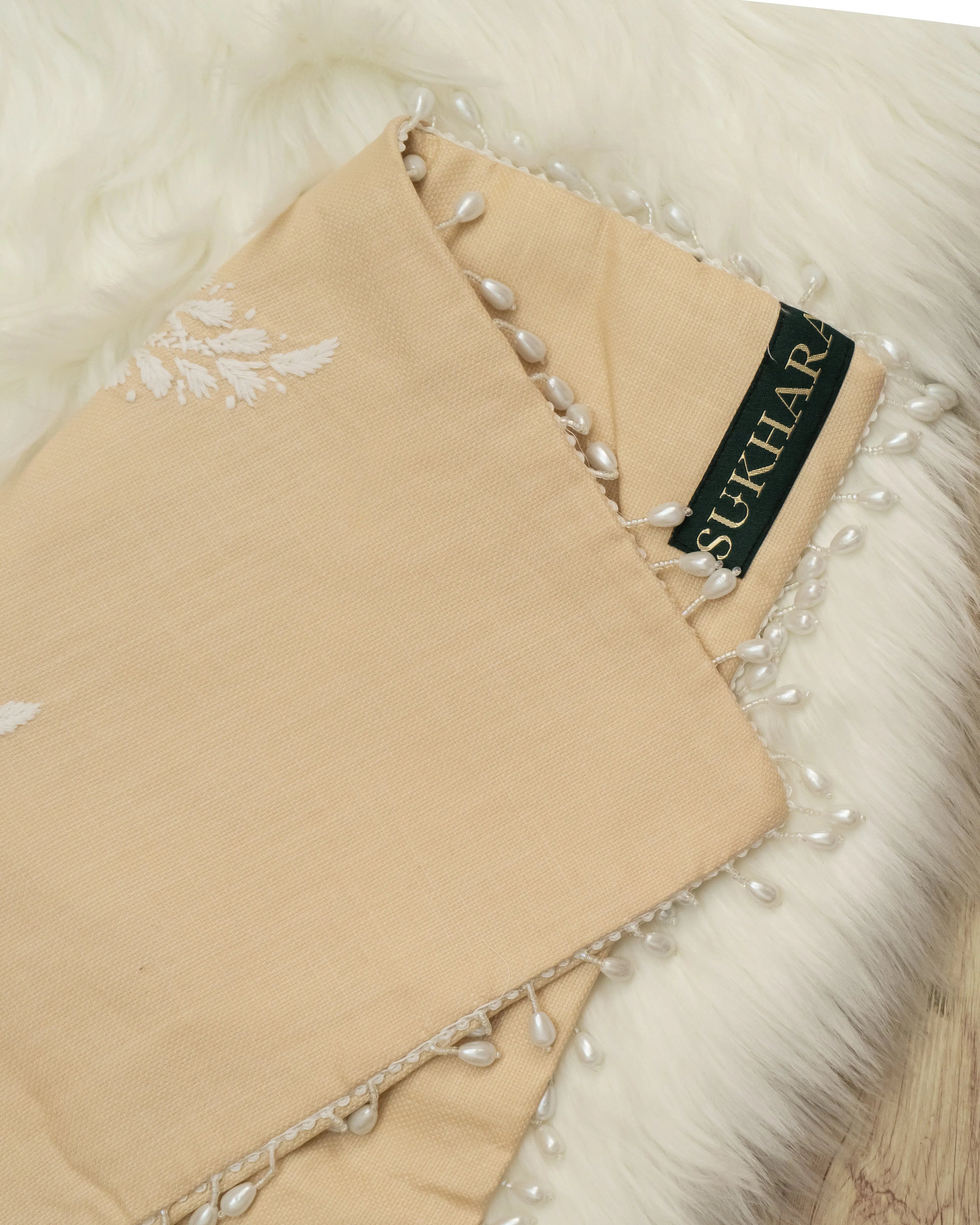 Aam Ke Bagh Chikan Cushion Cover - Handmade Embroidered Sukhara