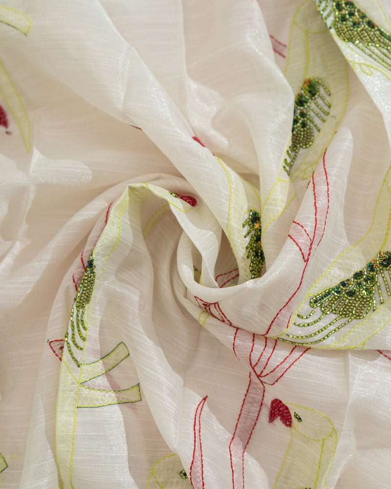 Luxury Handmade Chikankari Sheer Cotton Curtains - Premium Embroidered Lucknow Artisans SUKHARA HOME and LIFESTYLE