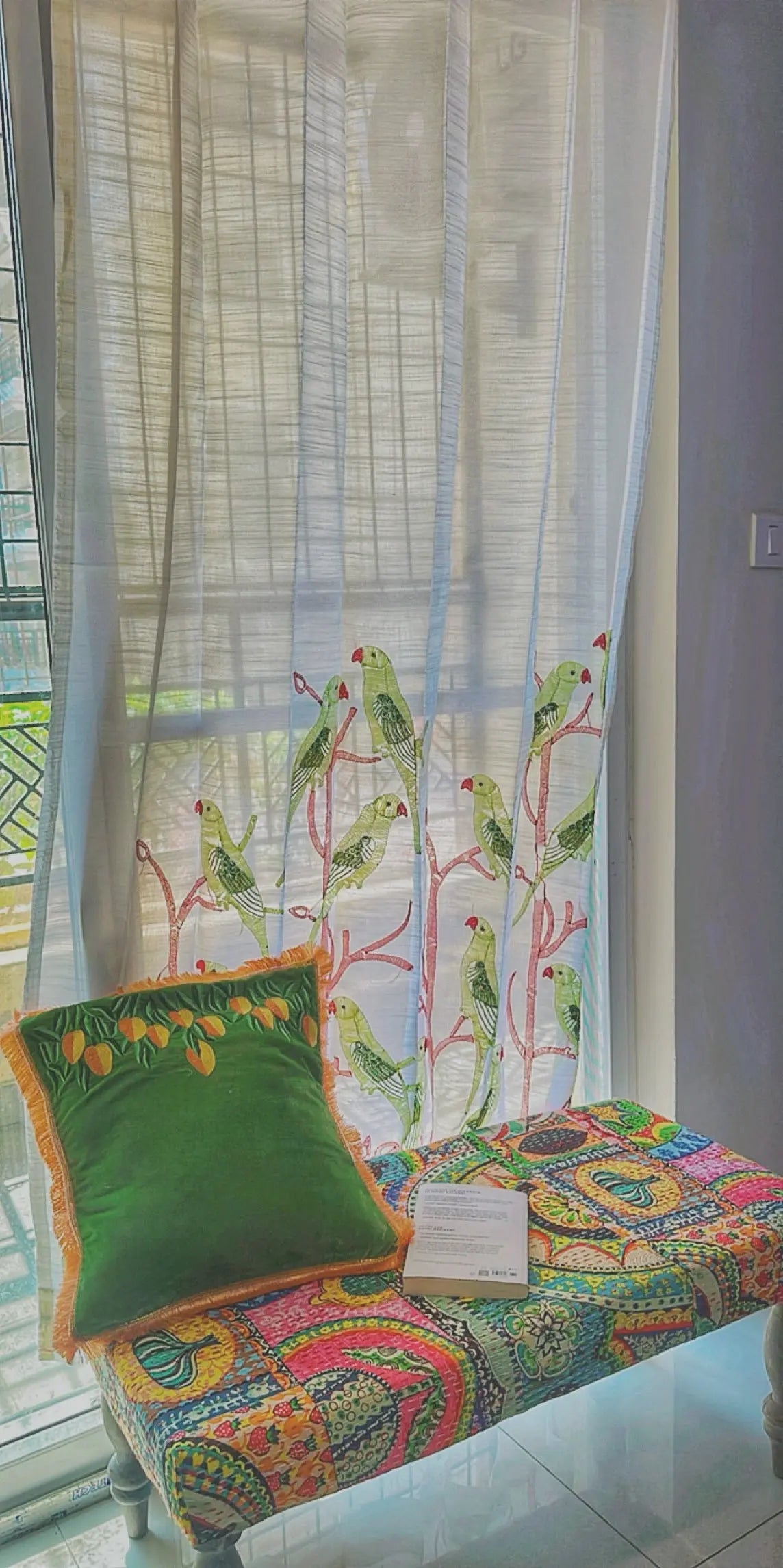 Luxury Handmade Chikankari Sheer Cotton Curtains - Premium Embroidered Lucknow Artisans SUKHARA HOME and LIFESTYLE