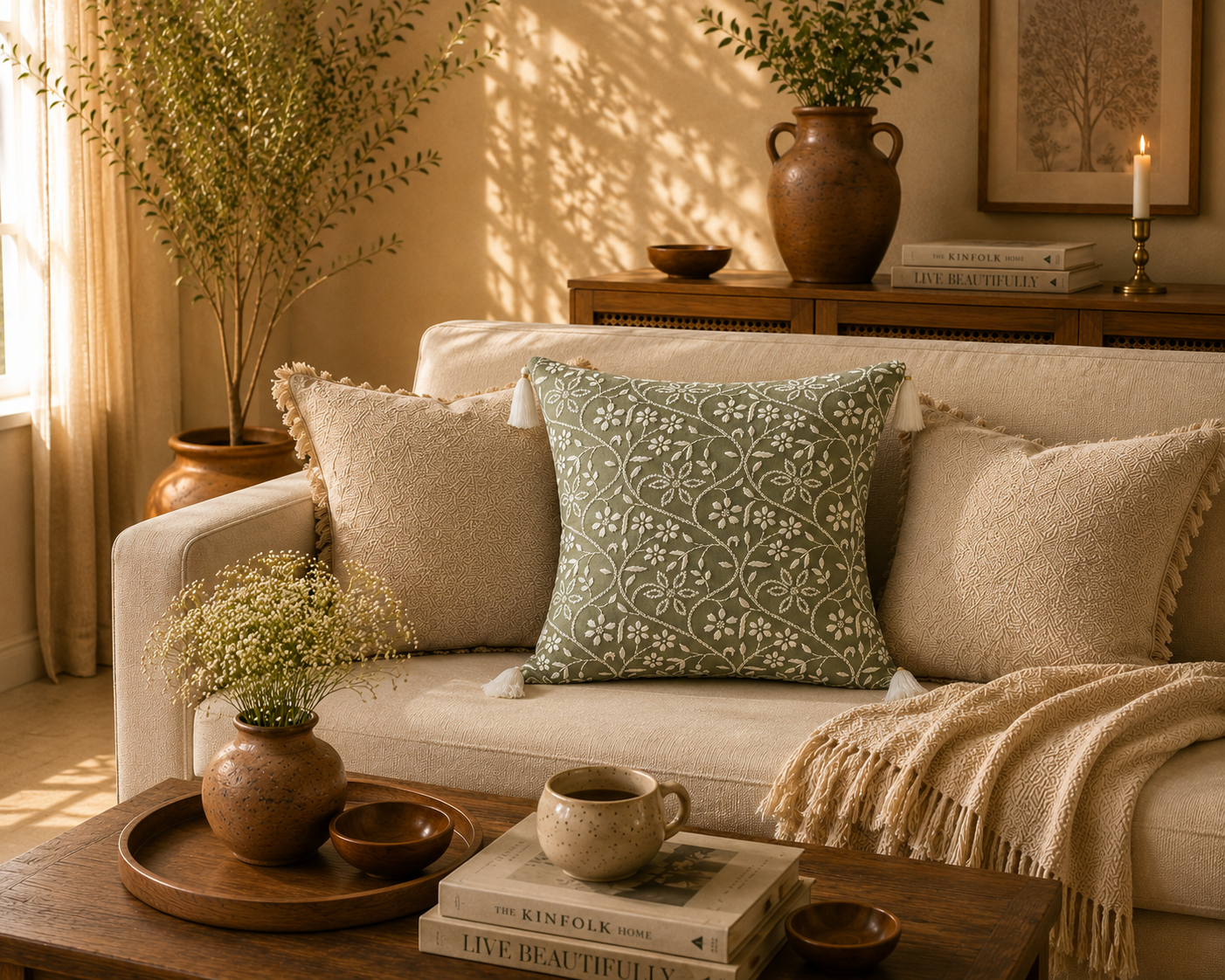 Handmade Cushion Covers – Luxury Chikankari Embroidery by Indian Artisans | Sukhara