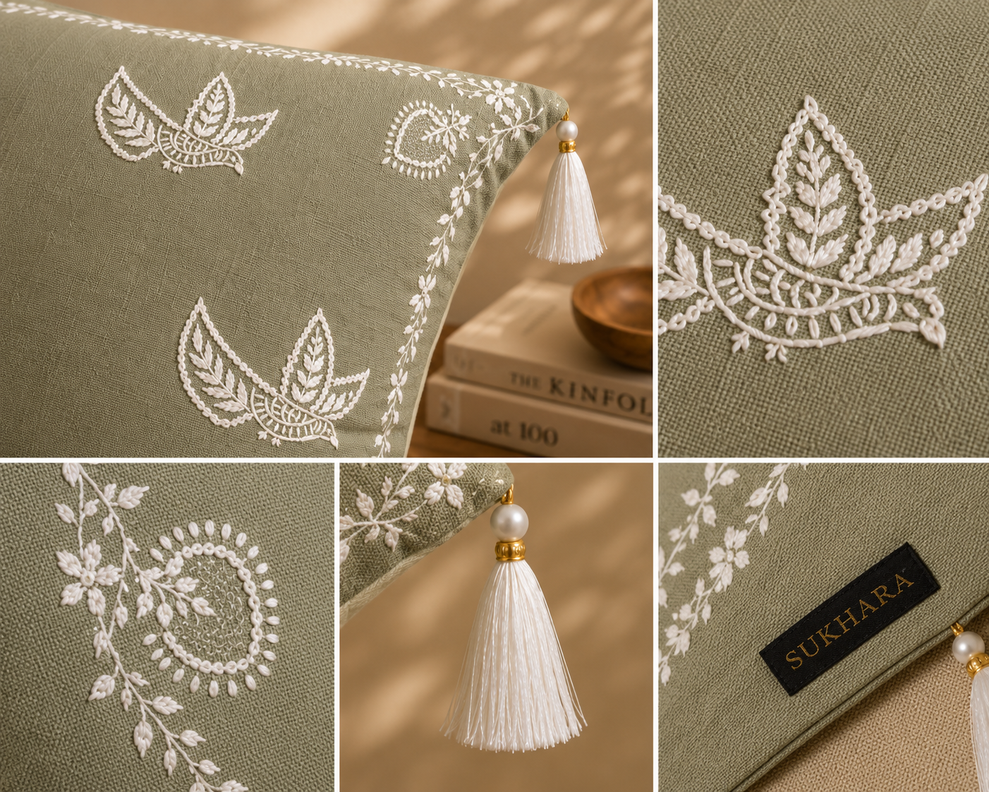 Traditional Indian Cushion Covers with Intricate Embroidery – Manmohak Collection | Sukhara