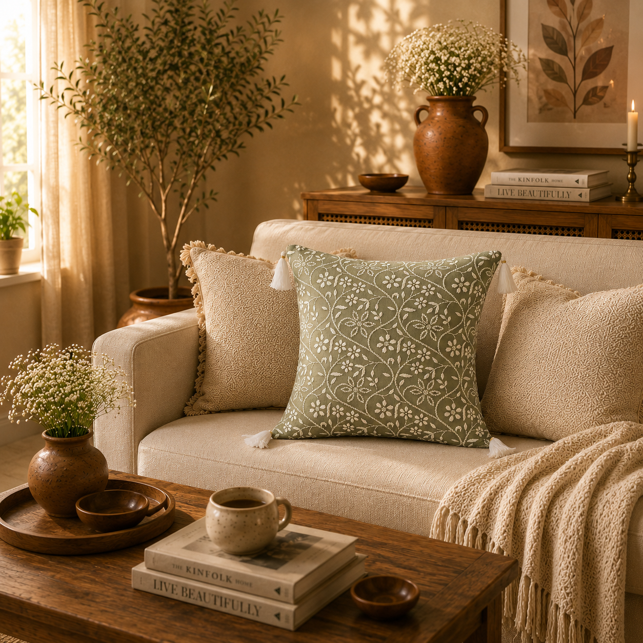 Handmade Cushion Covers – Luxury Chikankari Embroidery by Indian Artisans | Sukhara