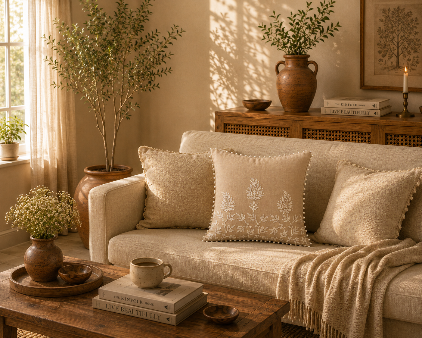 Chikankari Cushion Covers – Aam Ke Bagh Collection | Sukhara