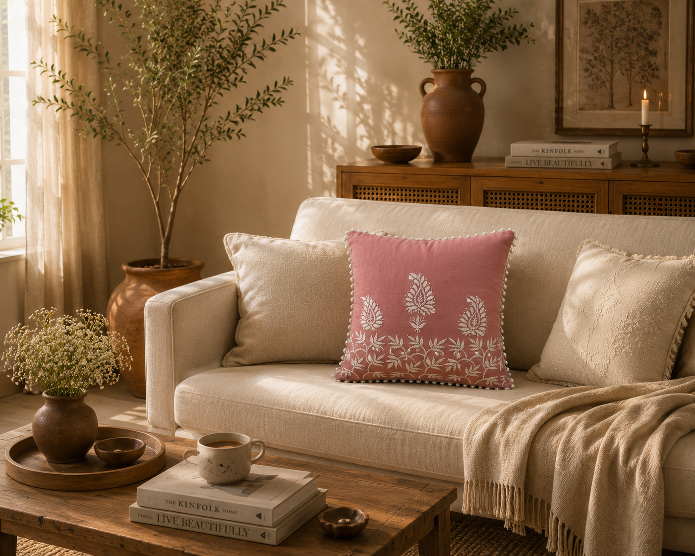 Chikankari Cushion Covers – Aam Ke Bagh Collection | Sukhara