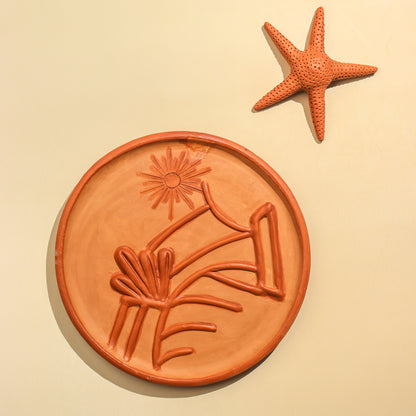 Sunflow – Handmade Terracotta Wall Plate (Boho Wall Decor | 10 Inch) | Sukhara