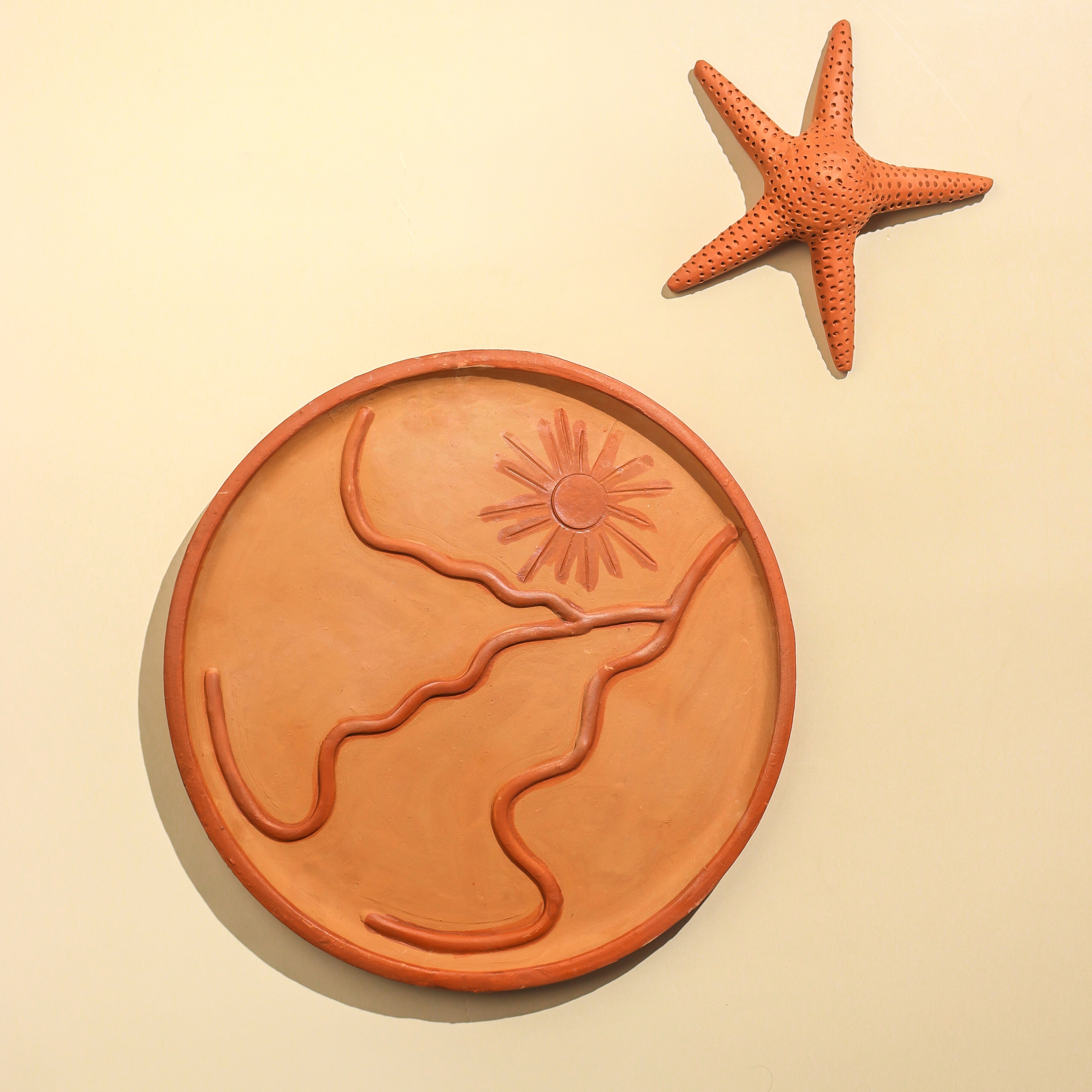 Suntrail – Handmade Terracotta Wall Plate (Boho Wall Decor | 10 Inch)