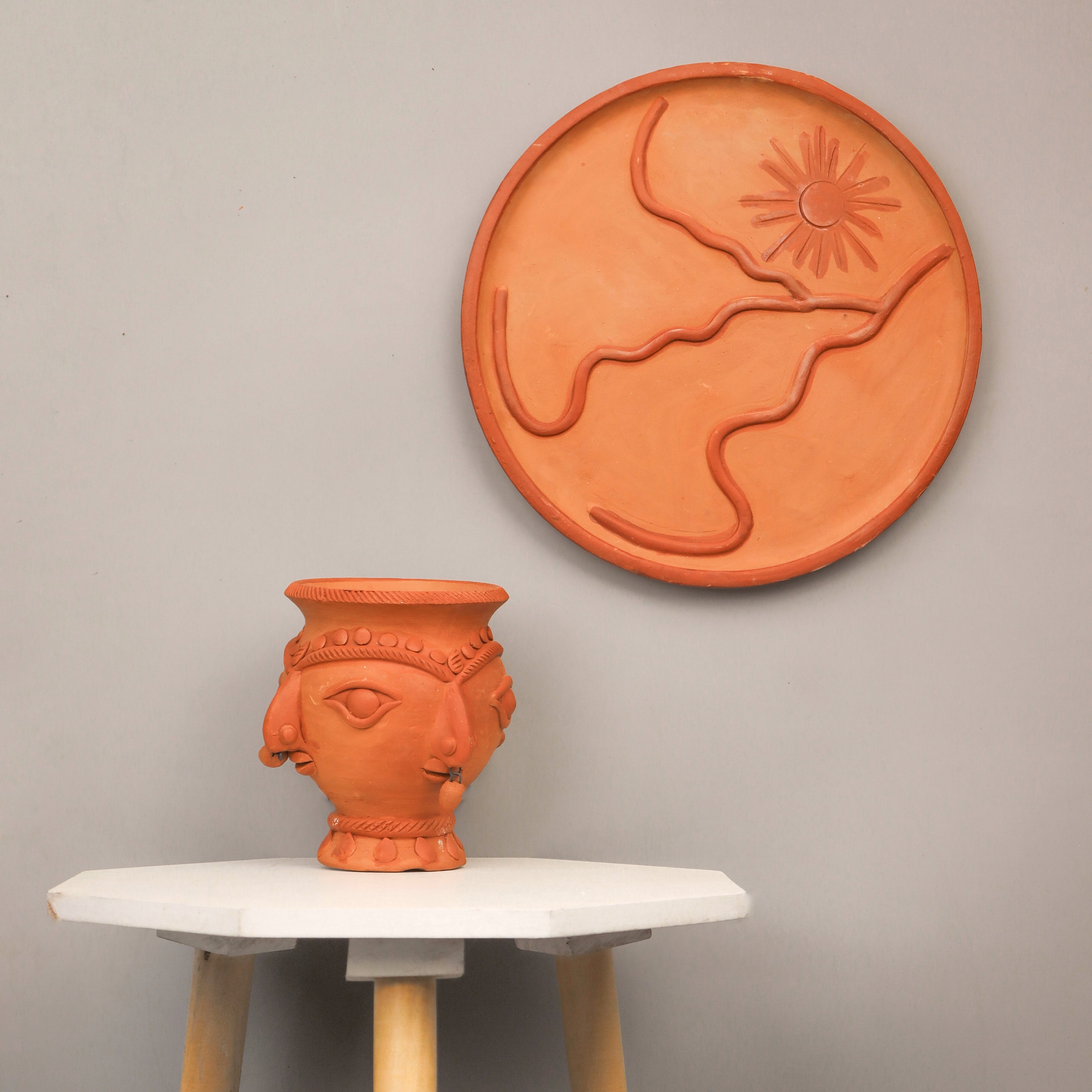 Suntrail – Handmade Terracotta Wall Plate (Boho Wall Decor | 10 Inch)