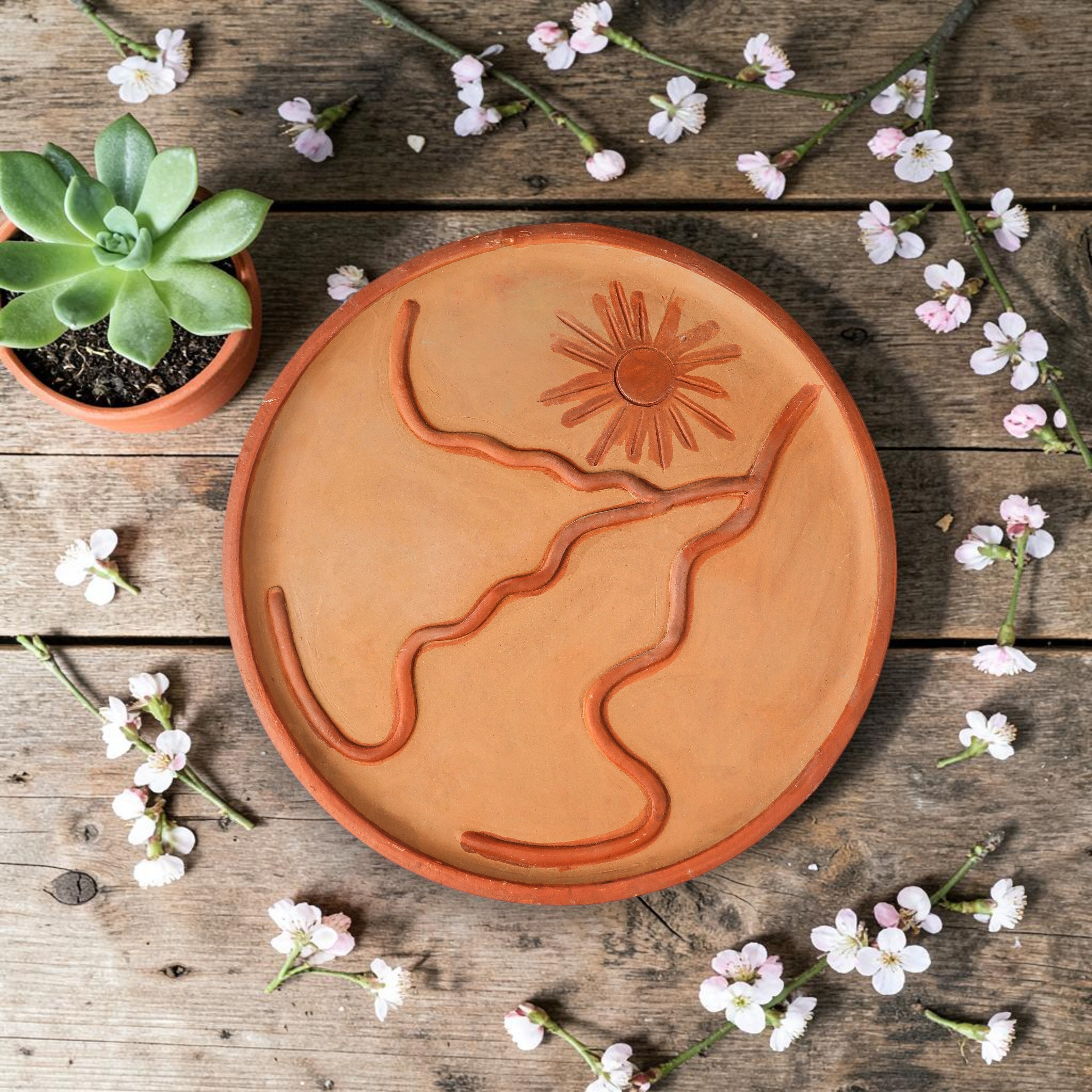 Suntrail – Handmade Terracotta Wall Plate (Boho Wall Decor | 10 Inch)