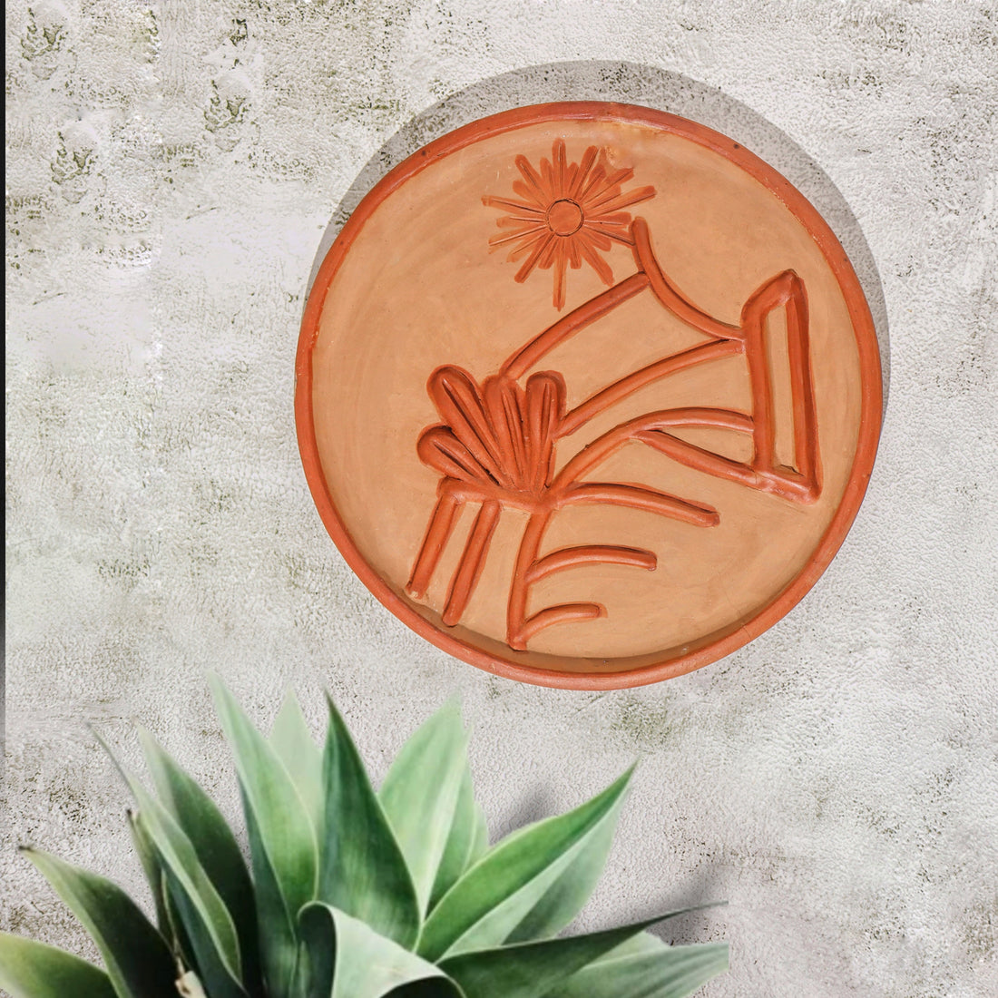 Sunflow – Handmade Terracotta Wall Plate (Boho Wall Decor | 10 Inch) | Sukhara