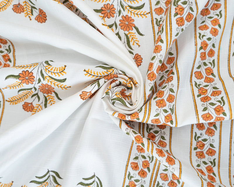 Rajasthani Sunset Floral Handcrafted BlockPrint Curtains - 7 Feet SUKHARA HOME and LIFESTYLE