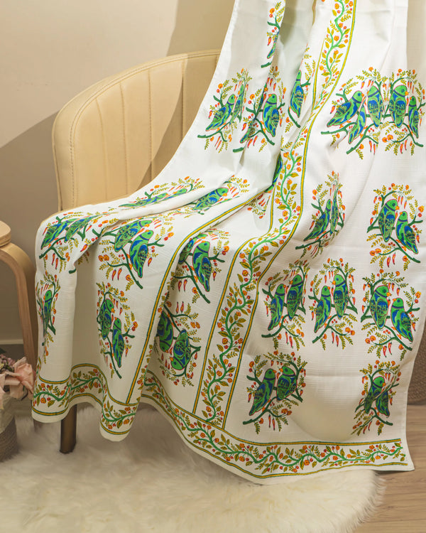 Rajasthani Bloom Heritage Block Print Curtains - 7 Feet SUKHARA HOME and LIFESTYLE