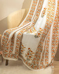 Door Curtains – Rajasthani Bloom Block Print Cotton 7 Ft Curtains
