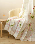 Luxury Chikankari Sheer Curtains – White Cotton Lucknow Embroidery