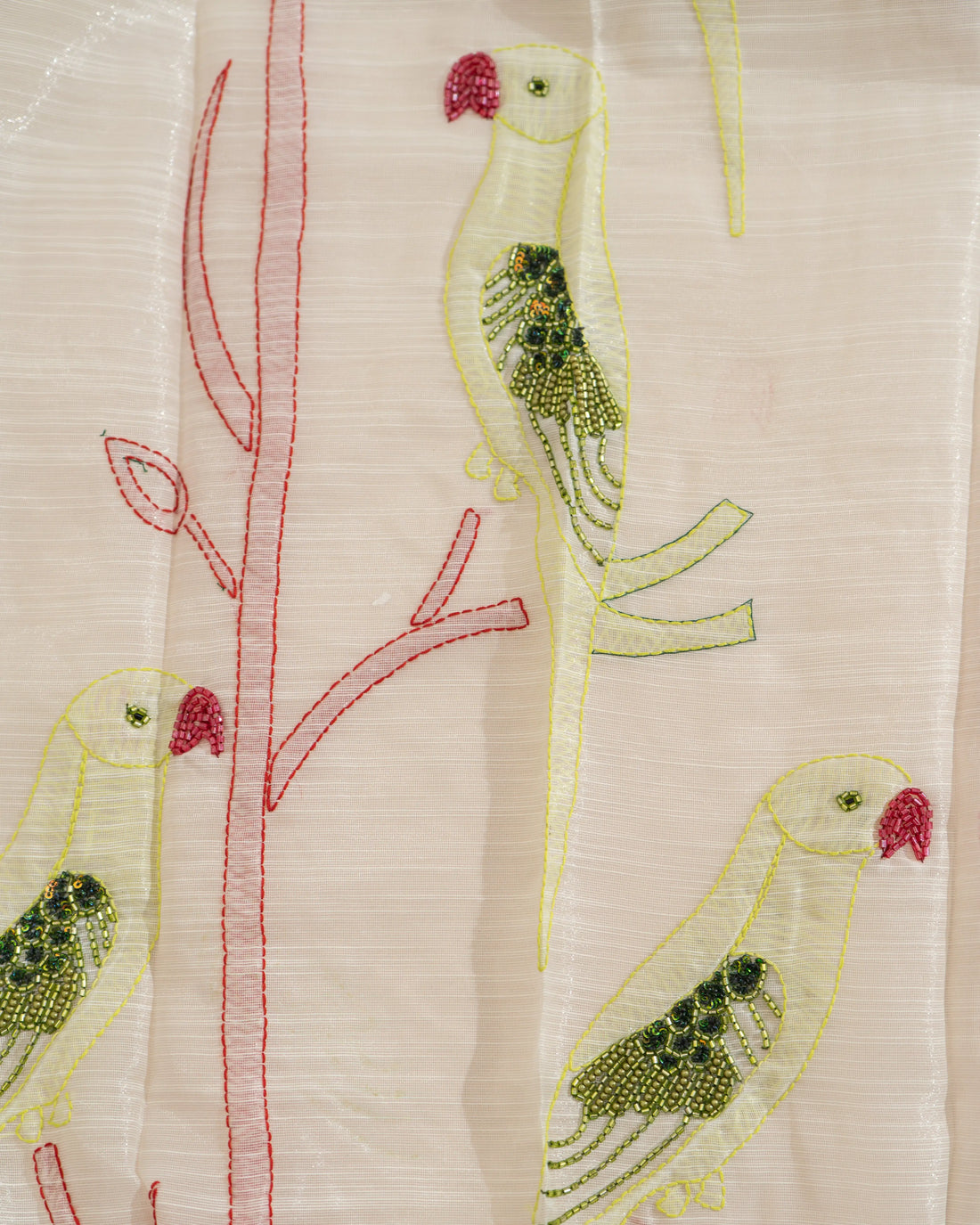 Luxury Handmade Chikankari Sheer Cotton Curtains - Premium Embroidered Lucknow Artisans SUKHARA HOME and LIFESTYLE