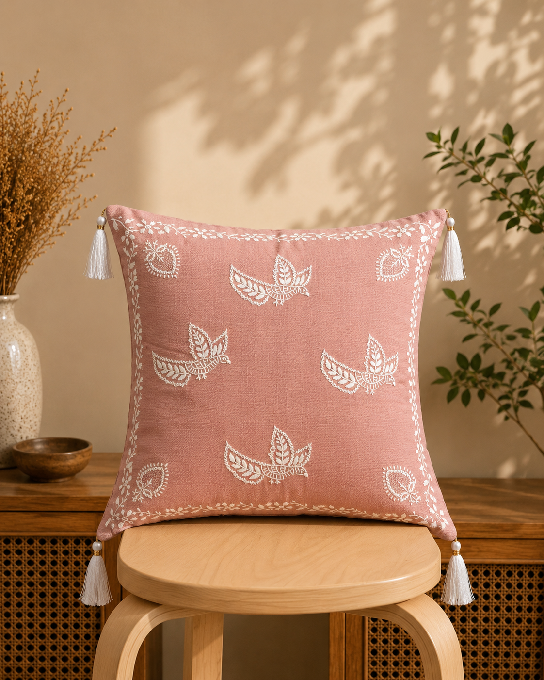Traditional Indian Cushion Covers with Intricate Embroidery – Manmohak Collection | Sukhara