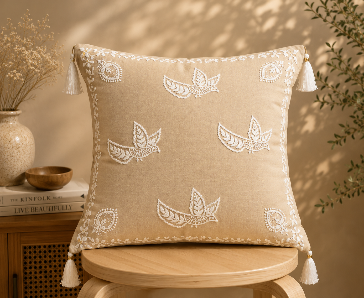 Traditional Indian Cushion Covers with Intricate Embroidery – Manmohak Collection | Sukhara