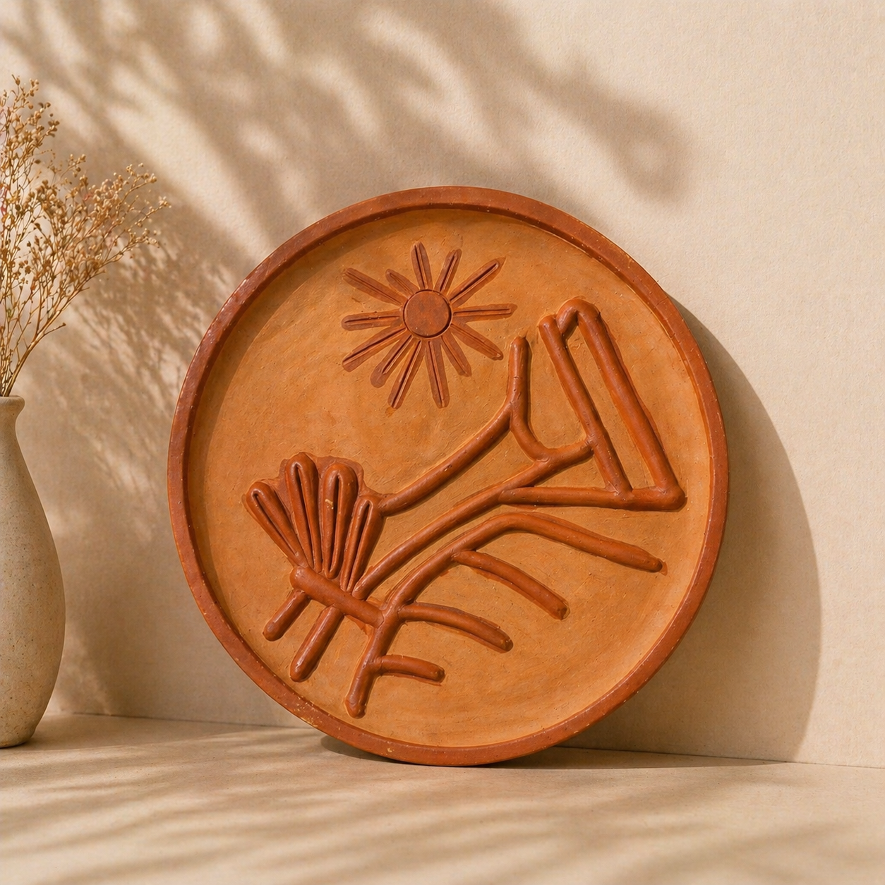 Sukhara Earthform Designer Wall Plate Set (Set of 6 | Handcrafted Terracotta Art)