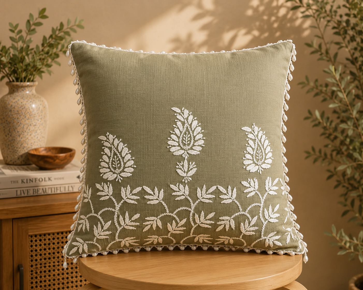 Chikankari Cushion Covers – Aam Ke Bagh Collection | Sukhara