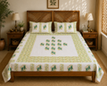 Hand Block Printed King Size Cotton Bedsheet with Parrot Motifs