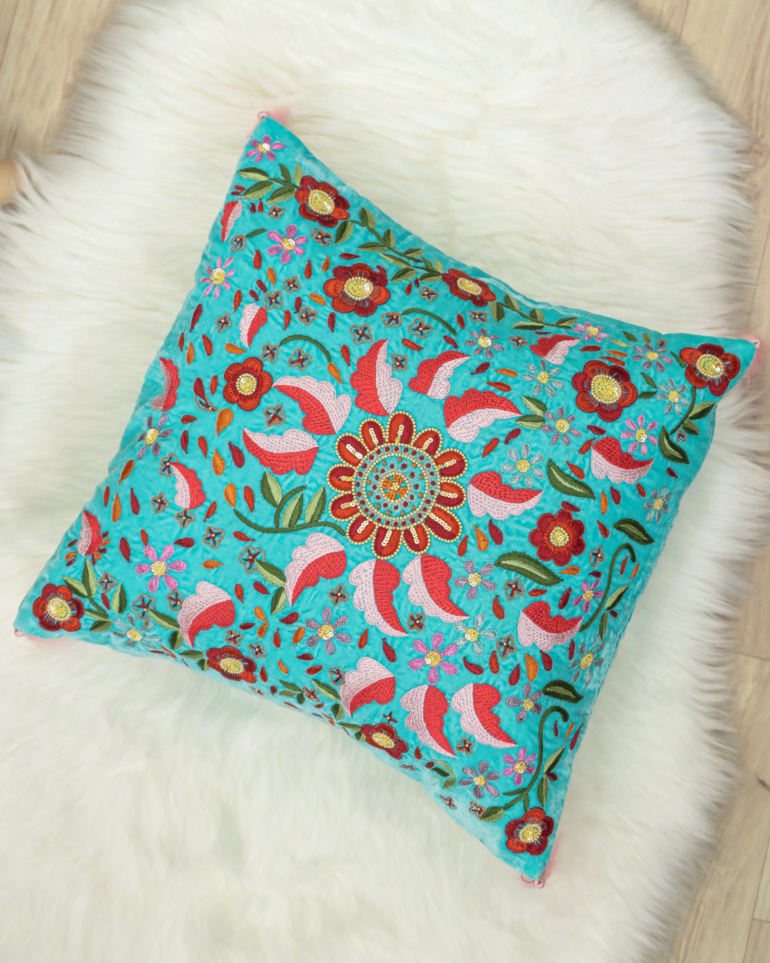 Embroidered Cushion – Zardozi Hand Embroidery Pillow Cover | Sukhara
