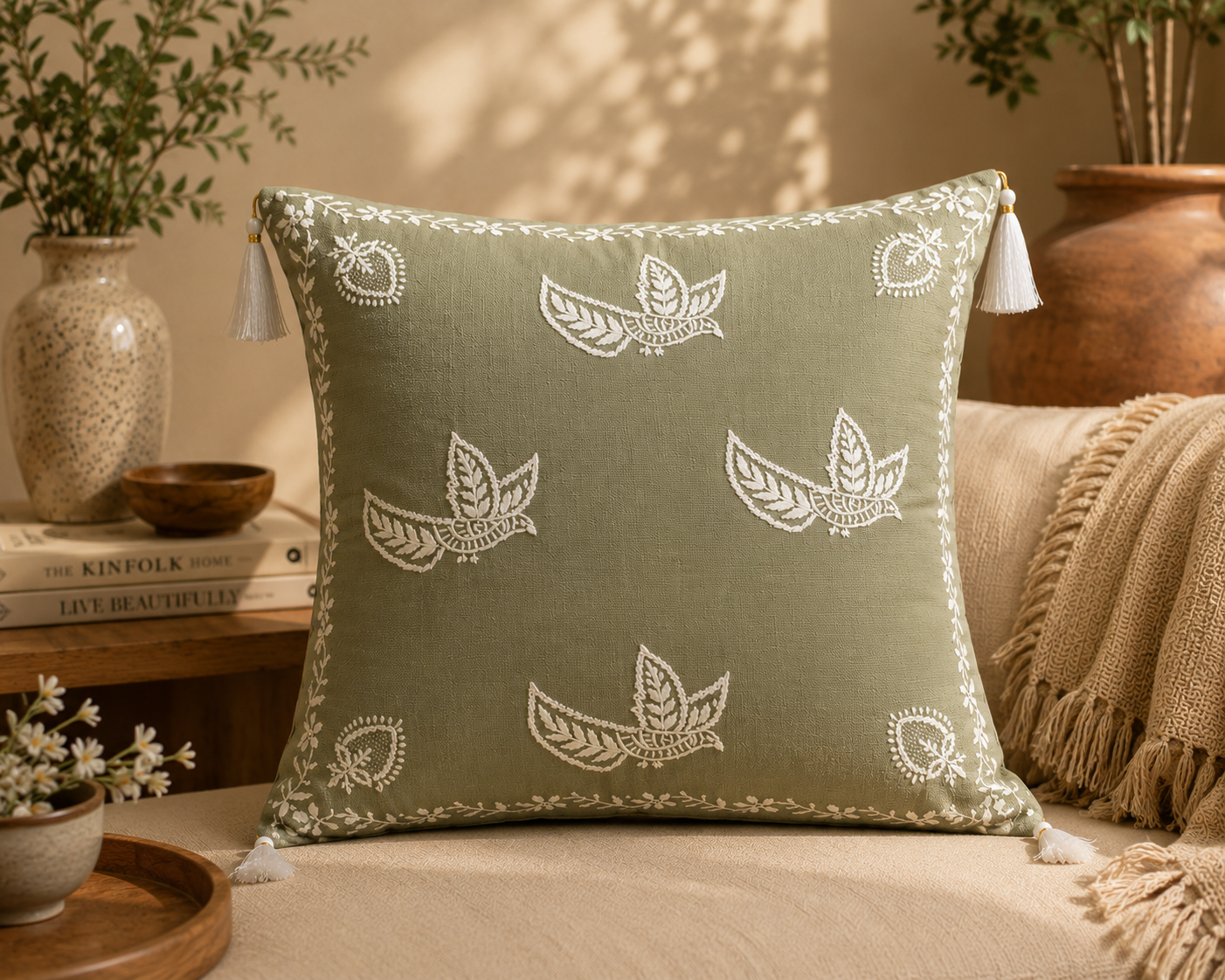 Traditional Indian Cushion Covers with Intricate Embroidery – Manmohak Collection | Sukhara