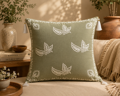 Traditional Indian Cushion Covers with Intricate Embroidery – Manmohak Collection | Sukhara