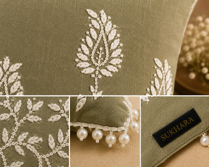 Chikankari Cushion Covers – Aam Ke Bagh Collection | Sukhara