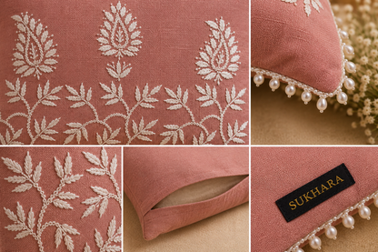 Chikankari Cushion Covers – Aam Ke Bagh Collection | Sukhara