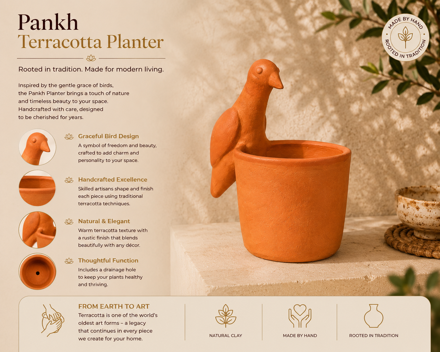 Pankh Terracotta Planter