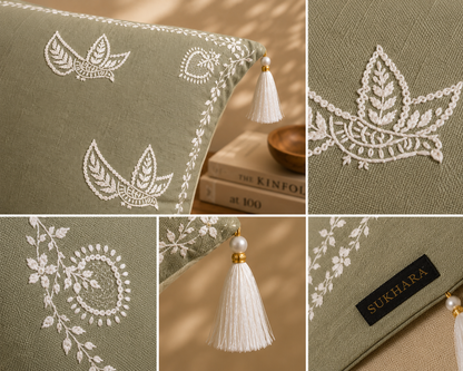 Traditional Indian Cushion Covers with Intricate Embroidery – Manmohak Collection | Sukhara