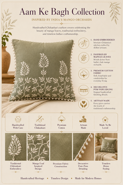 Chikankari Cushion Covers – Aam Ke Bagh Collection | Sukhara