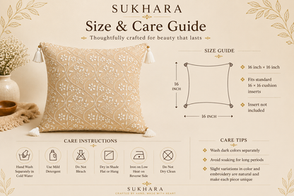 Handmade Cushion Covers – Luxury Chikankari Embroidery by Indian Artisans | Sukhara