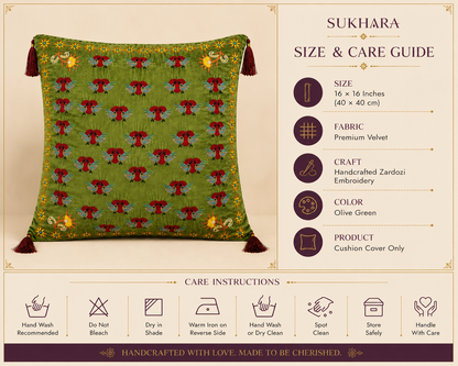 Manmohak – Zardozi Embroidery Cushion Cover