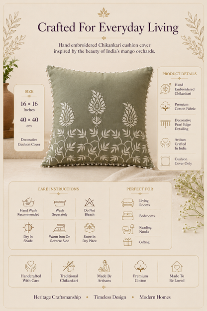 Chikankari Cushion Covers – Aam Ke Bagh Collection | Sukhara