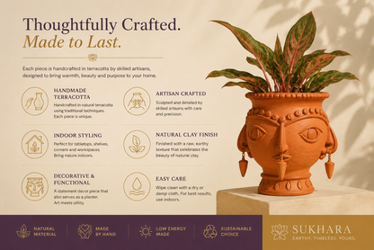 Maya Handcrafted Terracotta Face Planter