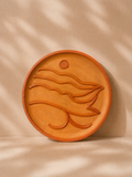Terracotta Flow Wall Plate – Handmade Minimal Earth Art