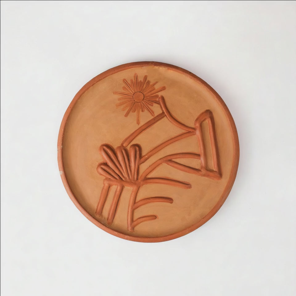 Sunflow – Handmade Terracotta Wall Plate (Boho Wall Decor | 10 Inch) | Sukhara