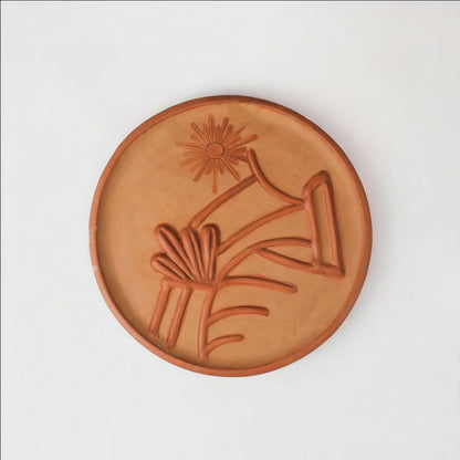 Sunflow – Handmade Terracotta Wall Plate (Boho Wall Decor | 10 Inch) | Sukhara